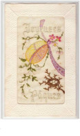 N°1951 - Cartes Brodée - Joyeuses Pâques - Oeuf Et Nid - Embroidered