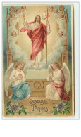 N°2645 - Carte Gaufrée - Jésus Et Anges - Easter