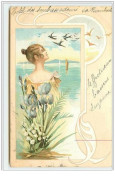 N°2083 - Femme Dans Un Décor Art Nouveau - Iris Et Muguet - 1900-1949