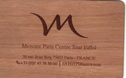 Clé Hôtel En Bois Wooden Key : Mercure Paris Tour Eiffel - Cartes D'hotel