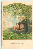 N°13757 - P. Ebner - L'idylle De Printemps - Couple Assis Sur Un Banc Sous Un Arbre - Ebner, Pauli