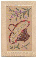 N°14812 - Carte Brodée - Anniversaire - Panier - Embroidered