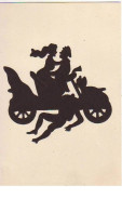 N°12663 - Carte Animée Lambert - Silhouette D'un Couple Dans Une Voiture - Silhouette - Scissor-type