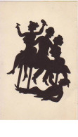 N°12664 - Carte Animée Lambert - Silhouettes De Couple Faisant La Fête - Siluette
