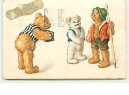 N°11621 - Carte Fantaisie - Style A. Thiele - Ours Habillés - Teddy Bear - Animali Abbigliati