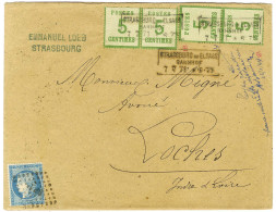 Cachet Encadré STRASSBURG Im ELSASS / BAHNHOF / Als. N° 4 (2 Paires, 1ex Variété 5 Centimes Déplacé) + Losange SP 1 / N° - Briefe U. Dokumente