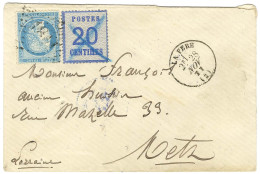 GC 1481 / N° 60 Càd T 16 LA FERE (2) 28 NOV. 71 + Als. N° 6 Annulé Au Crayon Bleu Sur Lettre En Affranchissement Mixte P - Storia Postale