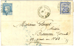 Càd WEISSENBURG / Als. N° 6 + étoile Bleue évidée / N° 60 Sur Lettre En Affranchissement Mixte Pour Besançon. 1871. - TB - Lettres & Documents
