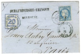 Càd MUHLHAUSEN / Als. N° 6 + Càd BELFORT A PARIS / N° 60 Sur Lettre En Affranchissement Mixte Pour Paris. 1871. - TB / S - Briefe U. Dokumente