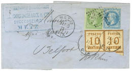 Càd METZ / Als. N° 5 Paire + GC 2598 / N° 20 + N° 29 Sur Lettre En Affranchissement Mixte Pour Belfort. 1871. - TB / SUP - Briefe U. Dokumente