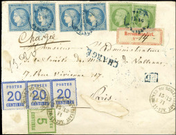 Delcampe - Càd WEILER BEI SCHLETTSTADT / Als. N° 4 + N° 6 (bande De 3) + Càd Bleu PARIS / ETRANGER / N° 20 (2) + N° 37 (2 Paires) S - Lettres & Documents