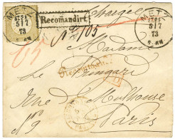 Càd METZ / TP All 5 Groschen Sur Lettre Recommandée Pour Paris. 1873. - SUP. - Lettres & Documents