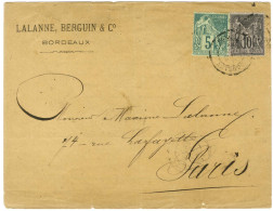 Càd T 18 BORDEAUX / GIRONDE / N° 89 + CG N° 49 Sur Lettre Pour Paris. 1882. - TB. - R. - Poste Maritime