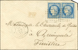 Losange / Col. Gen. N° 23 (2) Càd GUYANE / CAYENNE Sur Lettre Pour Quimperlé. 1873. - TB / SUP. - R. - Schiffspost