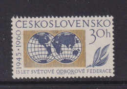 CZECHOSLOVAKIA  - 1960 WFTU 30h Never Hinged Mint - Unused Stamps