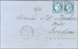 Losange / Col. Gen. N° 23 Paire PAQ. FR / BASSE TERRE GUADELe Sur Lettre Pour Bordeaux. 1875. - TB / SUP. - R. - Maritieme Post