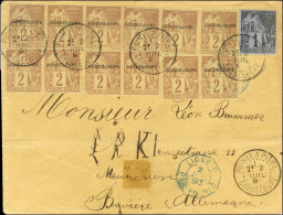Càd POINTE A PITRE / GUADELOUPE / Col. Gen. N° 46 + 47 Surchargé GUADELOUPE (12 Ex.) Sur Lettre Pour La Bavière. 1893. - - Poste Maritime