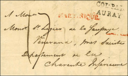 Lettre Avec Texte Daté De Saint Pierre De La Martinique Le 14 Novembre 1814 Pour Saintes. Au Recto, Marque Postale Rouge - Maritime Post