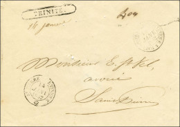 Enveloppe Sans Texte (infimes Trous Vermiculaires) Adressée à Saint Pierre De La Martinique. Au Recto, Très Rare Marque  - Maritieme Post
