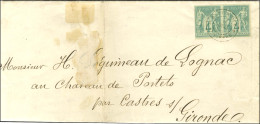 Càd MARTINIQUE / ST PIERRE / Col. Gen. N° 25 Paire Sur Imprimé Complet Pour Castres. 1877. - TB / SUP. - R. - Poste Maritime
