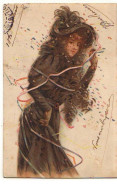 N°14828 - Jeune Femme Sous Des Confettis Et Du Ruban De Papier - Women