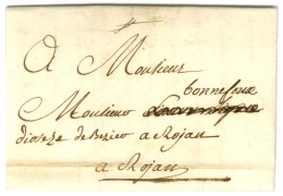Lettre Avec Texte Daté Azille, Quartier Daquin Le 20 Octobre 1771 Pour Rojan. - SUP. - Poste Maritime