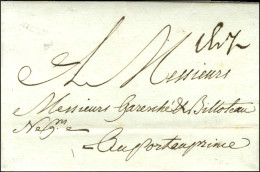 AQUIN (à Sec Jamet N° 2) Sur Lettre Avec Texte Daté Du 12 Juin 1781 Pour Le Port Au Prince. - TB / SUP. - R. - Poste Maritime