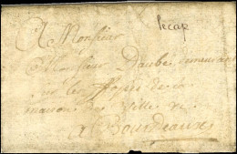 '' Le Cap '' (Jamet N° 2) Sur Lettre Avec Texte Daté Du Cap Le 12 Mars 1725 Pour Bordeaux. - TB. - R. - Poste Maritime