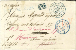 Càd Bleu SÉNÉGAL ET DEP. / ST LOUIS Sur Lettre Affranchie En Numéraire Pour Le Mans Avec Nombreuses Réexpéditions. 1869. - Maritime Post