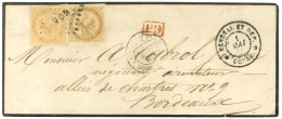 Losange GOR / CG N° 3 + CG N° 5 (belle Marge) Càd SÉNÉGAL ET DEP. / GORÉE Sur Lettre Pour Bordeaux. 1866. - TB / SUP. -  - Maritime Post