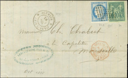 Delcampe - Losange / Col. Gen. N° 23 + 32 Càd REUNION / SAINT DENIS Sur Lettre Avec Texte Pour Marseille. 1878. - TB / SUP. - R. - Maritime Post