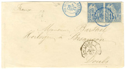 Delcampe - Càd Bleu REUNION / ST DENIS / Col. Gen. N° 51 (2) Sur Lettre Pour Besançon. 1890. - TB / SUP. - Schiffspost