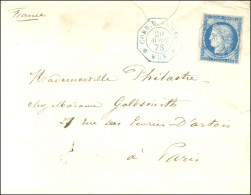 Càd Octo Bleu CORR.D.ARMEES / HUE / Col. Gen. N° 23 Sur Lettre Au Tarif De Militaire Pour Paris. 1878. - SUP. - R. - Poste Maritime