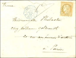 Càd Octo Bleu CORR.D.ARMEES / HUE / Col. Gen. N° 22 Sur Lettre Au Tarif De Militaire Pour Paris. 1878. - SUP. - R. - Poste Maritime