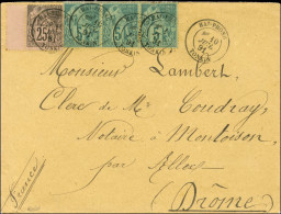 Càd HAI-PHONG / TONKIN / Col. Gen. N° 49 Bande De 3 + 54 Bdf Sur Lettre Pour Montoison. 1891. - SUP. - R. - Maritime Post