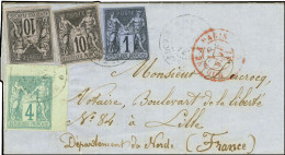 Càd Nlle - CALEDONIE / NOUMEA / Col. Gen. N° 25 + N° 37 + N° 40 (2) Sur Lettre Pour La France. 1881. Exceptionnel Affran - Maritime Post