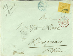 Càd Bleu Nlle CALEDONIE / PAITA / Col. Gen. N° 53 Sur Lettre Pour Brignais. 1890. - TB. - R. - Poste Maritime