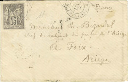 Càd CORR.D.ARM / LIG J PAQ. F. N° 3 / CG N° 33 Sur Lettre Pour Foix (Ariège). 1879. - TB / SUP. - R. - Maritieme Post