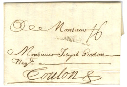 Lettre Avec Texte Daté De Léoganne Le 18 Avril 1757 Pour Toulon. Au Recto, Marque Postale D'entrée DE LA ROCHELLE. - TB. - Entry Postmarks