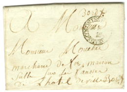 Lettre Avec Texte Daté Du Cavaillon Le 28 Mars 1791 Pour Bordeaux. Au Recto, Marque Postale D'entrée Ornée Fleurs De Lys - Entry Postmarks