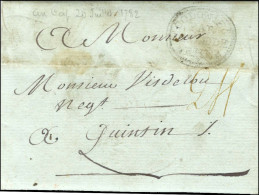 Lettre Avec Texte Daté Du Cap Le 20 Juillet 1782 Pour Quintin. Au Recto, Marque Postale D'entrée Ornée COLONIES / PAR /  - Marques D'entrées