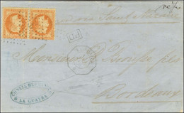 Ancre / N° 31 (paire, 1ex Pli) Càd Octo LA GUAYRA / * Sur Lettre Pour Bordeaux. 1870. - TB / SUP. - R. - Maritieme Post