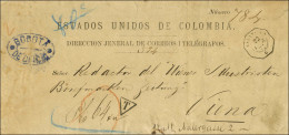 Càd Octo SAVANILLA / * Sur Lettre Non Affranchie De Bogota Pour L'Autriche. Première Pièce Vue Pour L'Autriche. 1877. -  - Maritieme Post