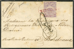 TP Colombie 10c. Oblitéré Rouge, à Coté Càd Octo SAVANILLA / * Sur Lettre Pour Bordeaux, Au Recto Taxe Tampon 12. 1876.  - Maritieme Post