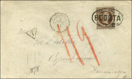 Cachet BOGOTA / TP Colombie 10c, à Coté Cachet Circulaire SAVANILLA Sur Lettre Pour Copenhague. 1881. Première Pièce Vue - Maritieme Post