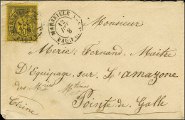 Càd Octo MARSEILLE / PAQ FR N N° 8 / N° 93 Sur Lettre Pour L'Amazone à Pointe De Galle Sans Càd D'arrivée. 1878. - TB /  - Maritime Post
