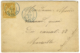 Càd Bleu LIGNE N / PAQ FR N° 1 / N° 92 Sur Lettre Pour Marseille. 1882. - SUP. - Maritime Post