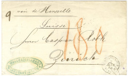 Càd CONSTANTINOPLE / TURQUIE Sur Lettre 2 Ports Pour Zurich. Au Recto, Taxe 180 Au Crayon Rouge. 1864. - TB / SUP. - Maritieme Post