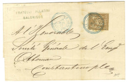 Càd Bleu SALONIQUE TURQ D'EUROPE / N° 69 Sur Lettre Pour Constantinople. 1877. - TB. - Maritieme Post