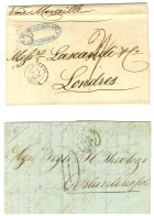 Lot De 2 Lettres Avec Càd SMYRNE / TURQUIE Pour Constantinople Et Londres. - TB. - Poste Maritime